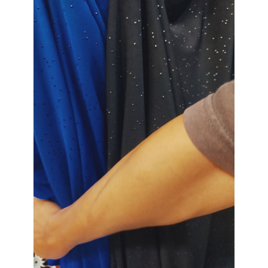 bahan Jersey spandek hitam & biru Benhur