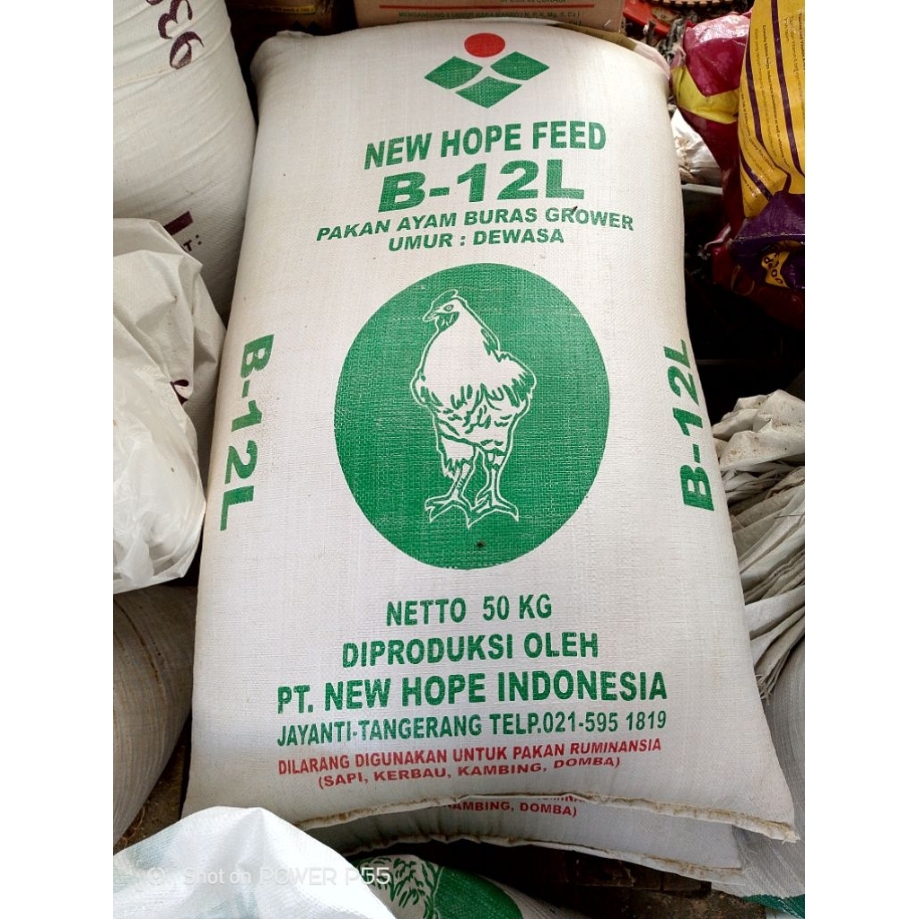1 sak 50 kg pur ayam B 12L new hope
