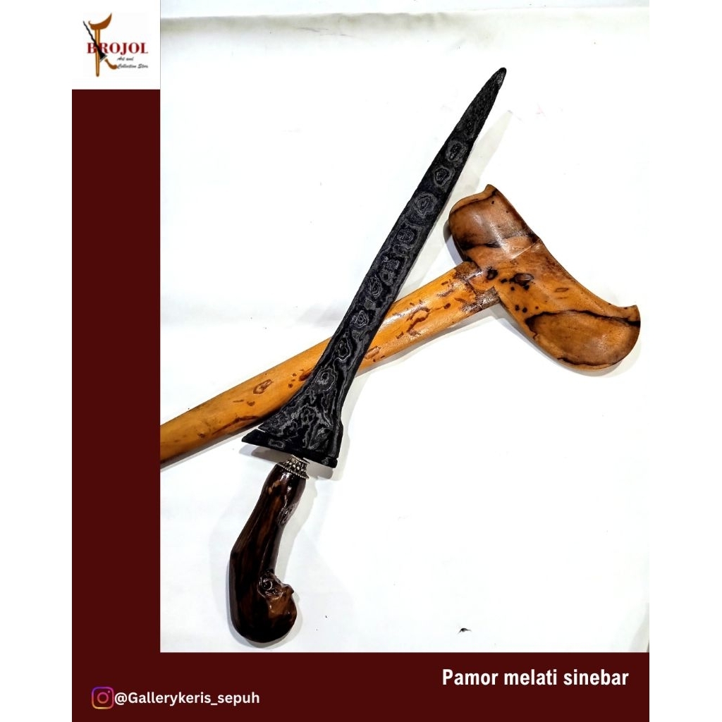 keris sepuh brojol pamor Melati sinebar Tangguh Majapahit sepuh