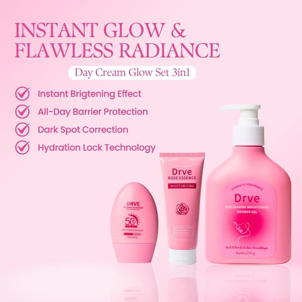 [COD] Drve 3in1 Body Whitening Set (Body Wash+Body Lotion+Sunscreen) Membantu Menjaga Kelembapan Kul