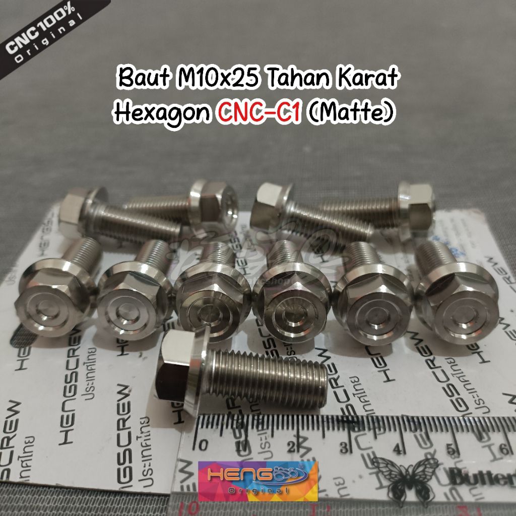 BAUT PROBOL M10 (DRAT 14) HEXAGON CNC-C1 STAINLESS HENG THAILAND HARGA SATUAN
