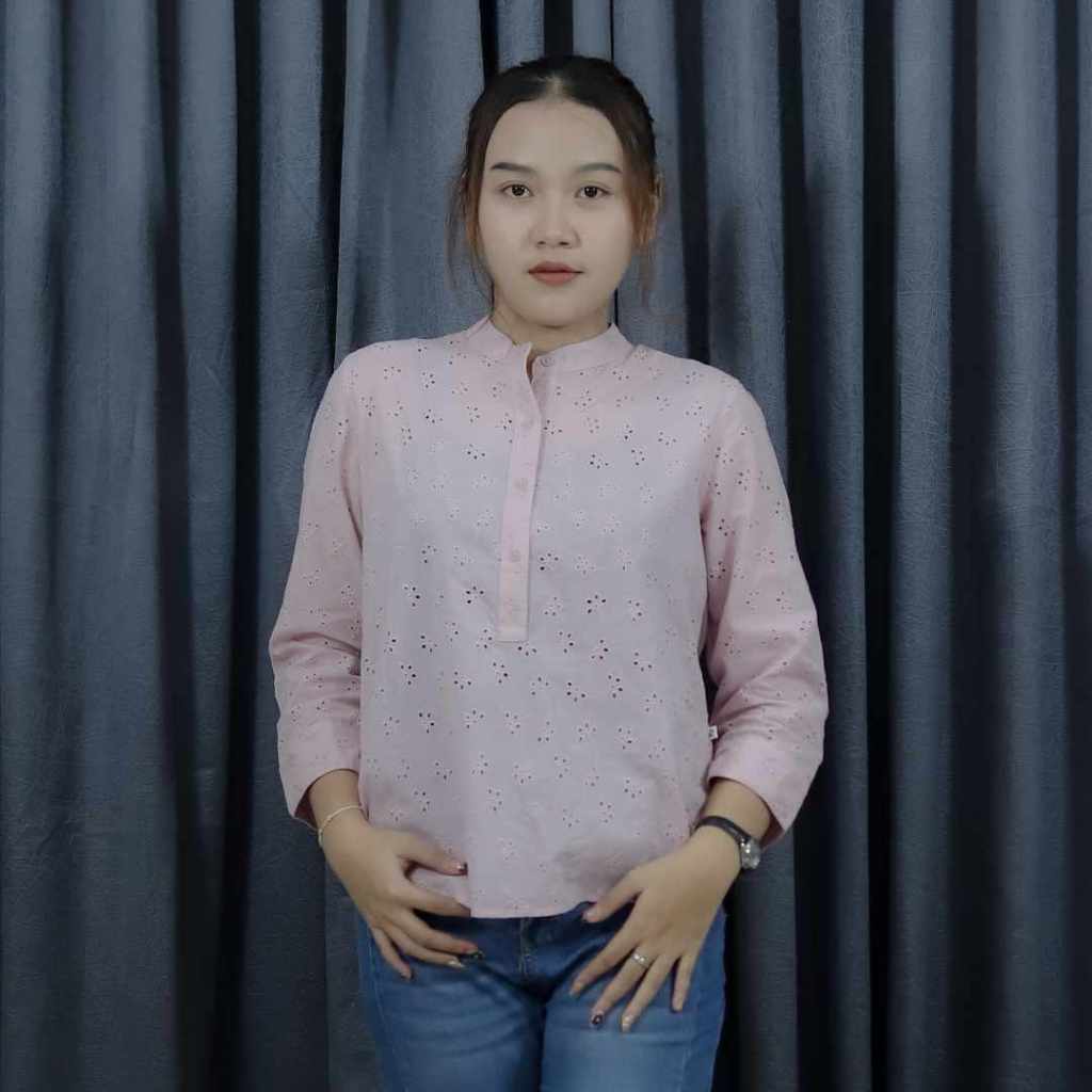 Blouse Wanita Katbol Remix RKSC754J Salem Lengan Panjang Premium