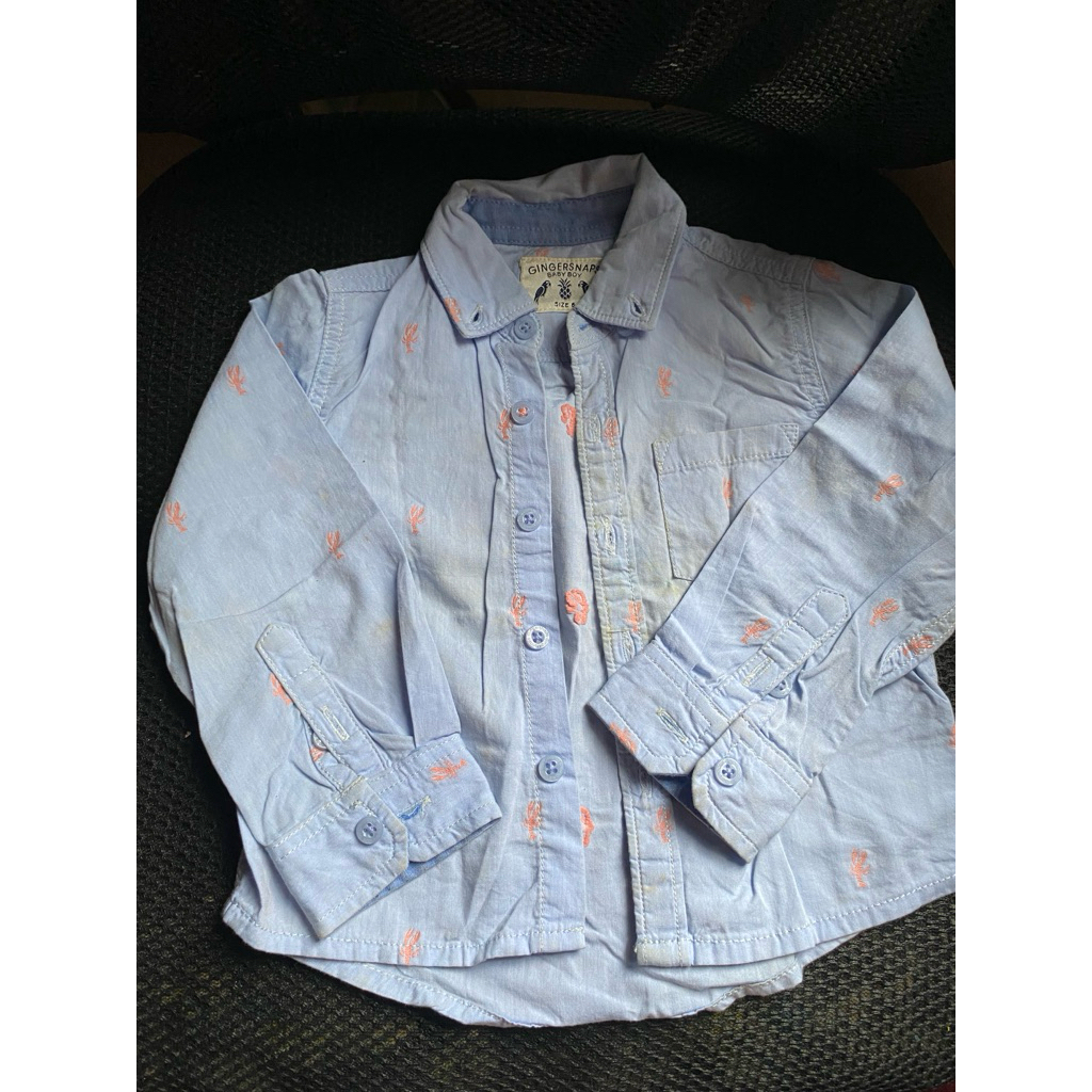 gingersnaps baju kemeja bayi 6bln 1thn preloved