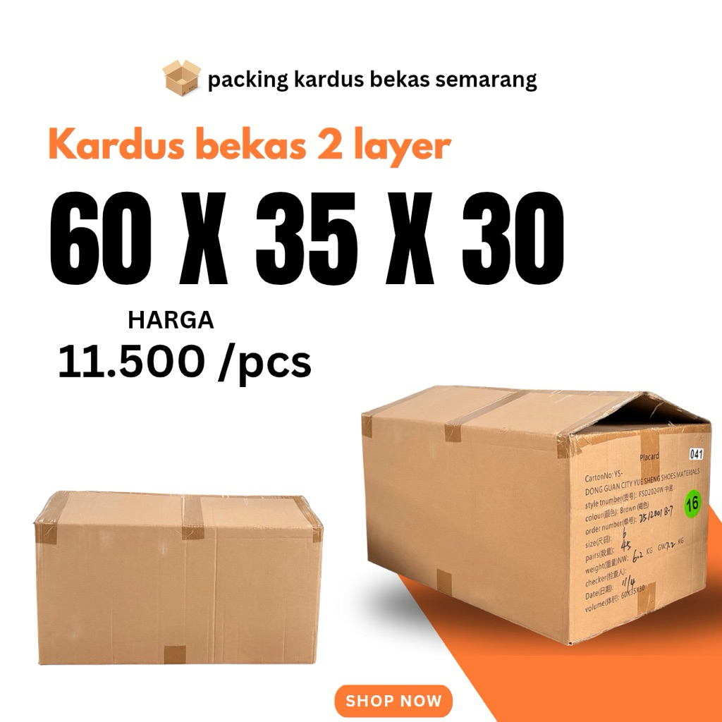 kardus bekas tebal 2 layer ukuran tertera di foto