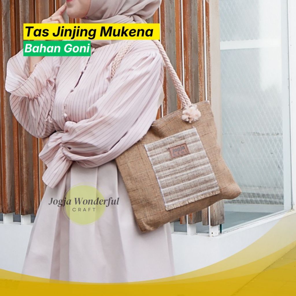 JOGJA WONDERFUL - Handbag Goni Motif kecil - Tas Tali Sumbu MINI - Tas Mukena - Tas Tote tali sumbu 