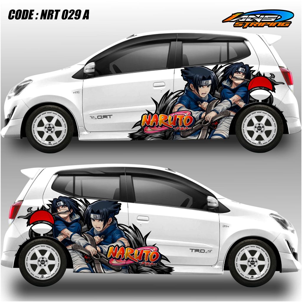 NRT 026- STICKER VARIASI MOBIL NARUTO SASUKE/ DECAL STICKER MOBIL JAZZ, BRIO, AGYA, AYLA, DLL