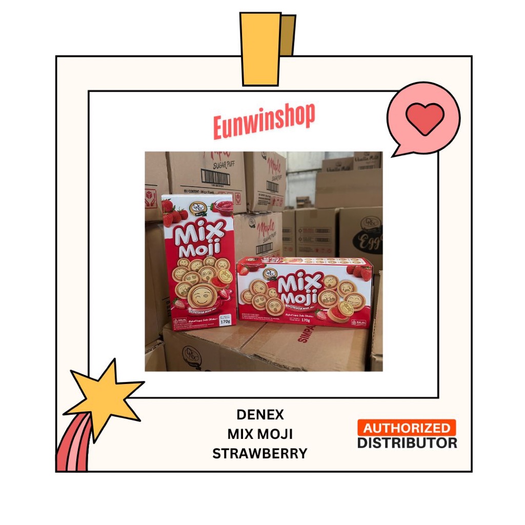 Denex Mix Moji Strawberry 170gr - snack hajatan, lahiran, khitanan, asul asul, parcel dan hampers