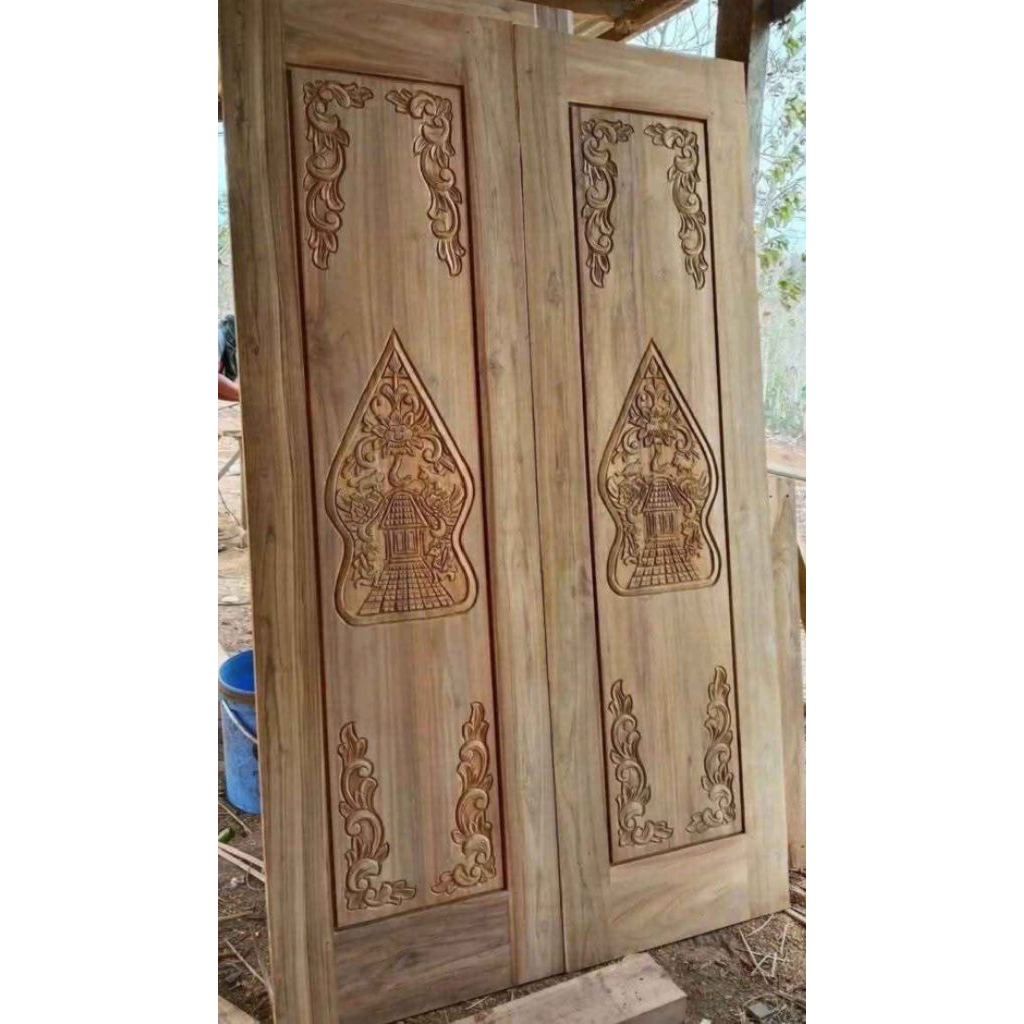 Pintu Jati Kupu Tarung Model Klasik asli Jepara