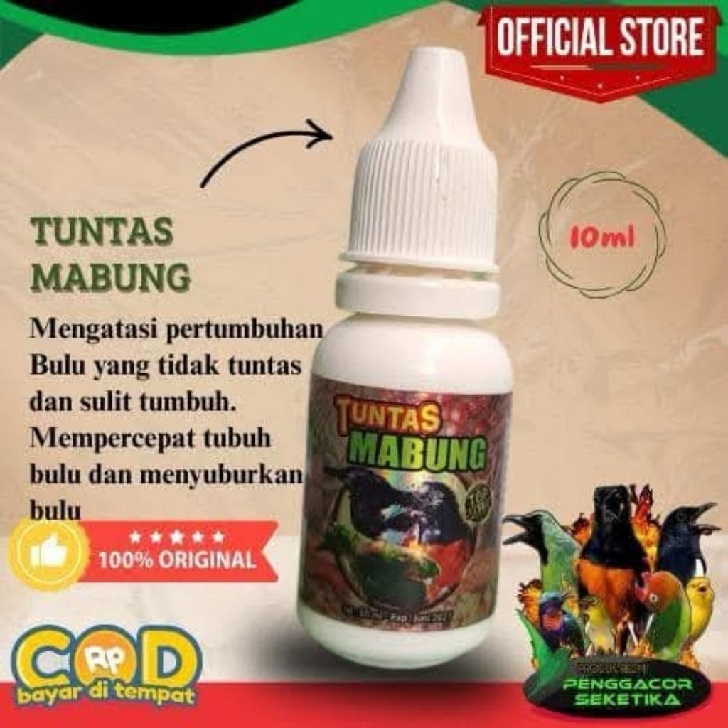 TUNTAS MABUNG Vitamin Perontok Bulu Burung Murai Batu Kacer Anis