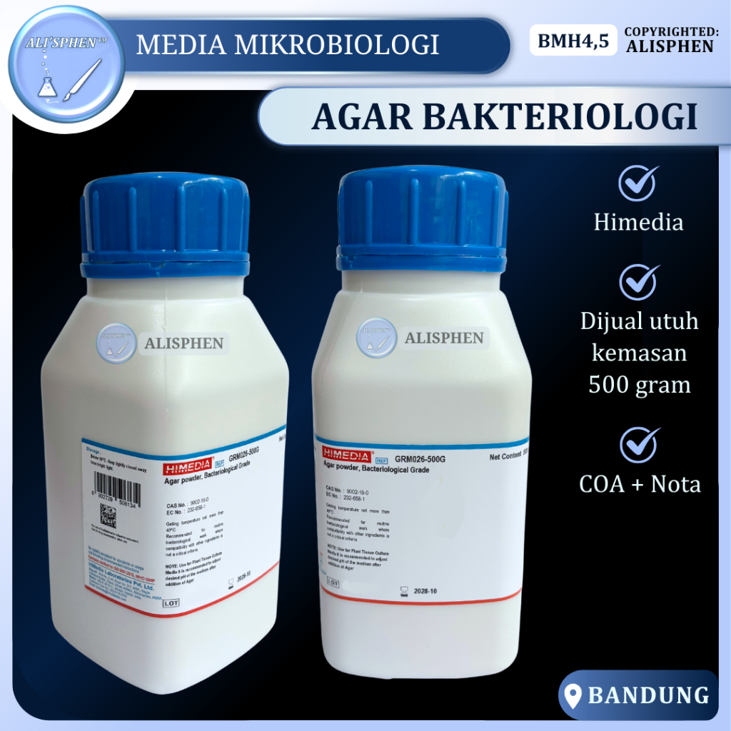 [BMH4,5] AGAR BACTERIOLOGICAL / AGAR BAKTERIOLOGI  | Himedia | Media Mikrobiologi | For Laboratory Use