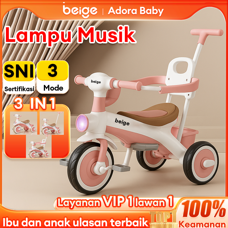 Sepeda Anak Roda 3 Family Perempuan/laki laki Tiga Anak Sepeda Bayi Tricycle Anak Sepeda Anak