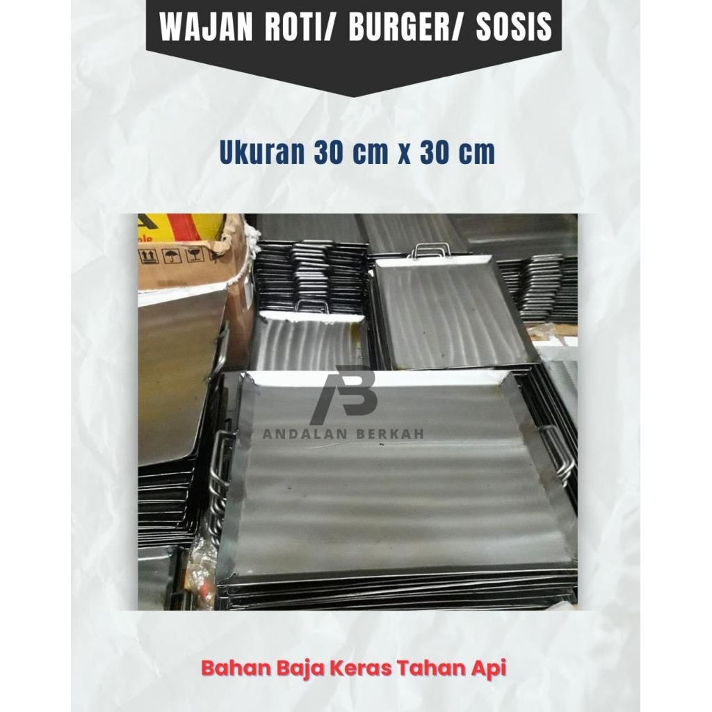 WAJAN ROTI BAKAR KEBAB BURGER ROTI JON PANCAKE DLL BAHAN STAINLESS MADE IN TEGAL