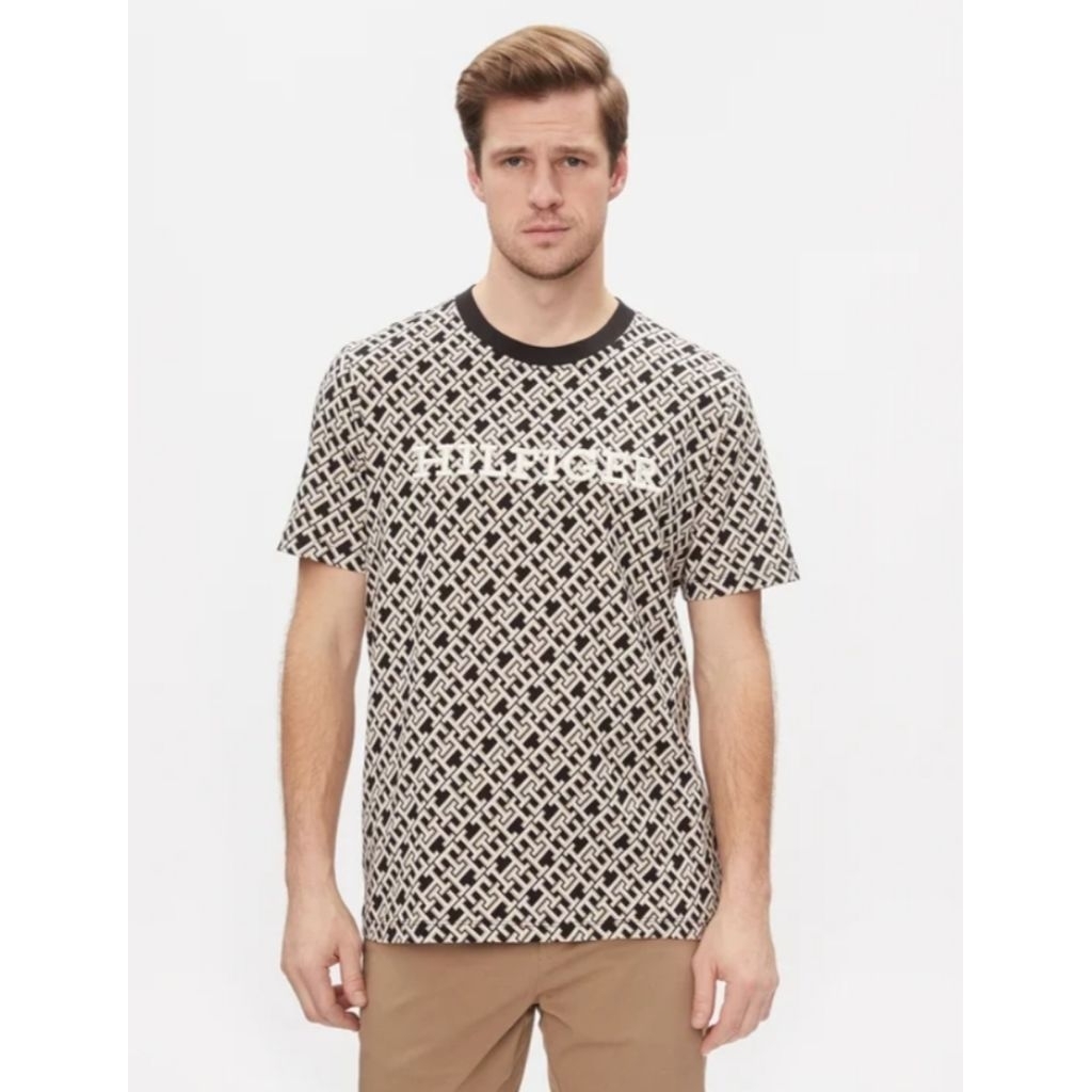 T shirt Tommy Hilfiger Monotype All Over Print Logo 100% Authentic Original | Kaos Tommy Hilfiger | 