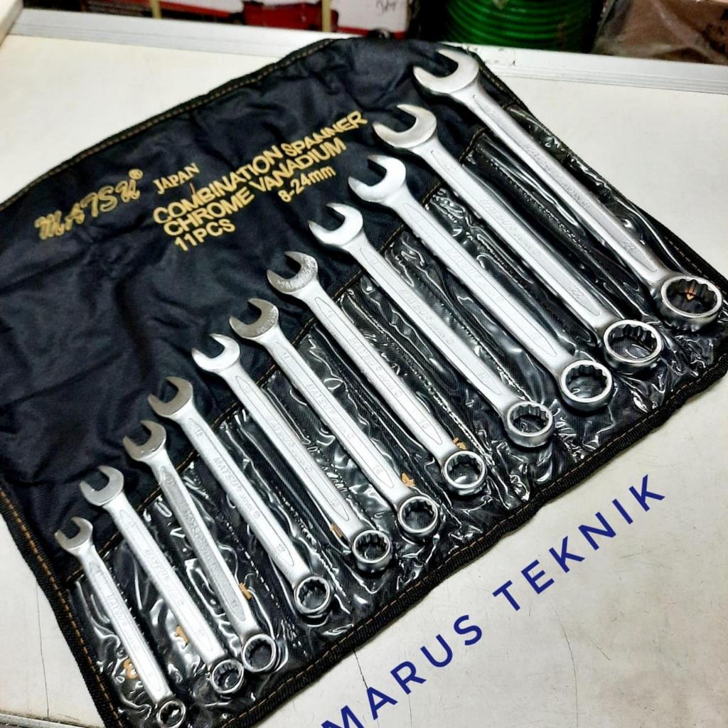 Kunci Ring Pas Set 11 pc 8-24mm MATSU standard Japan bahan crv