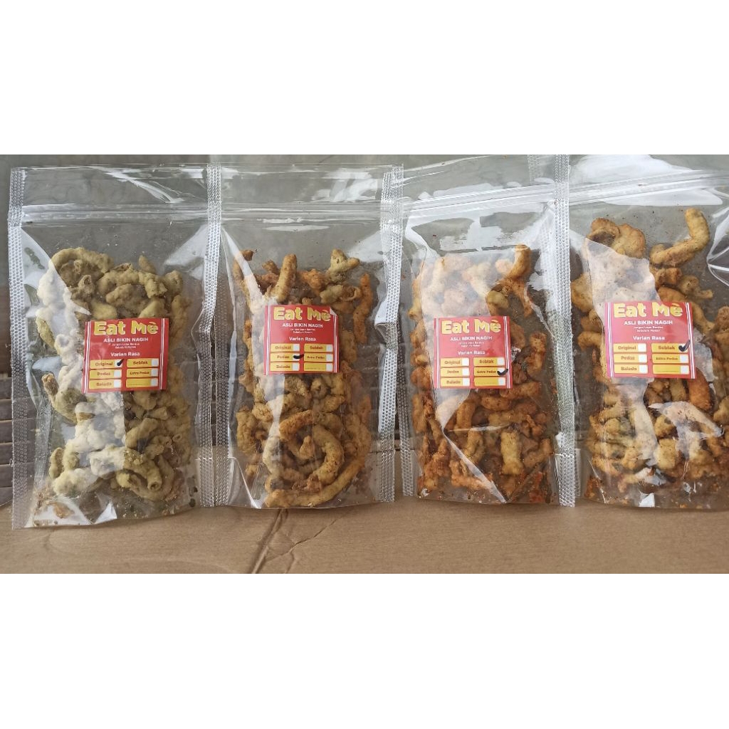 Usus Crispy Pedas Daun Jeruk Usus Krispi 100 Gram