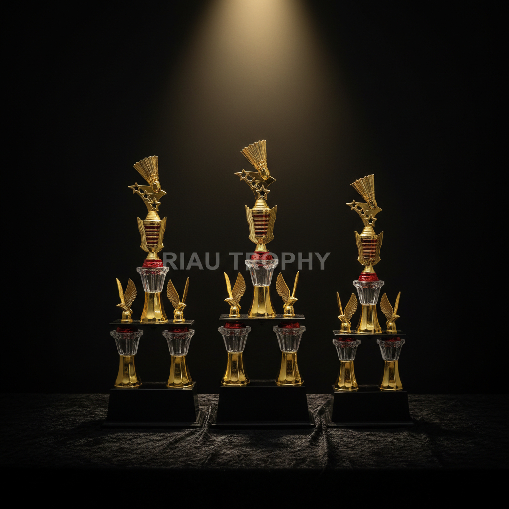 Piala Set Kaki 2 Juara 123 Olah Raga Bulu Tangkis/Badminton Body Pagoda Bisa Satuan