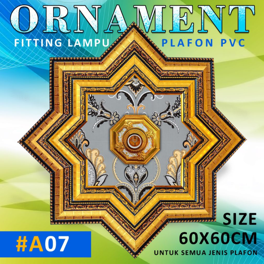Ornamen Lampu Plafon Pvc Ukuran 60X60Cm Co