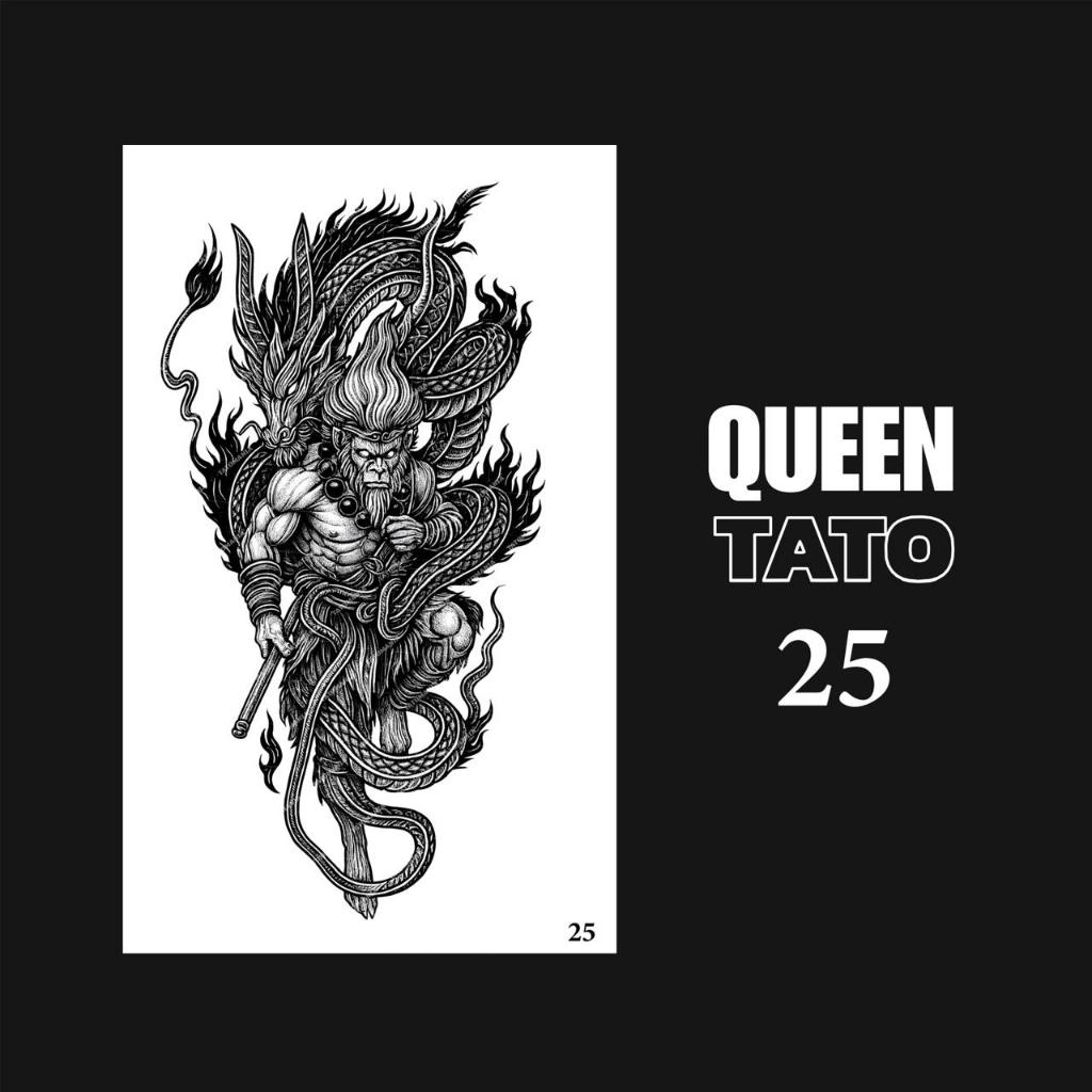 QueenTato - Stiker tato temporer semi permanen Motif Gambar 25