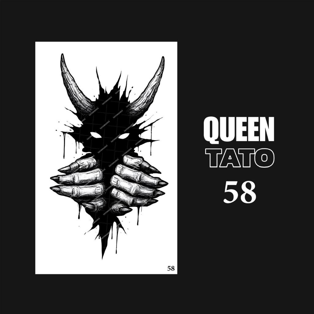 QueenTato - Stiker tato temporer semi permanen Motif Gambar 58