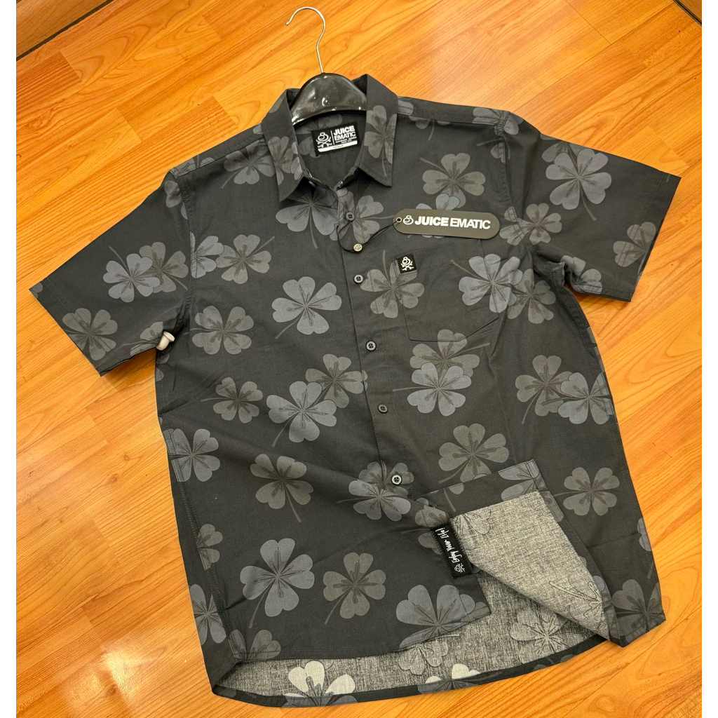 Kemeja Juice ematic Original Lengan Pendek Alerionmen Shirt Dark Grey