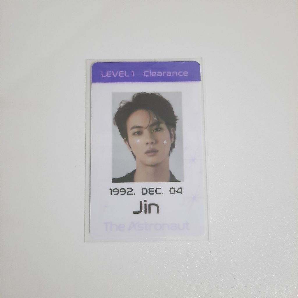 Photocard PC ID photo the astronaut Jin BTS official merch card holder