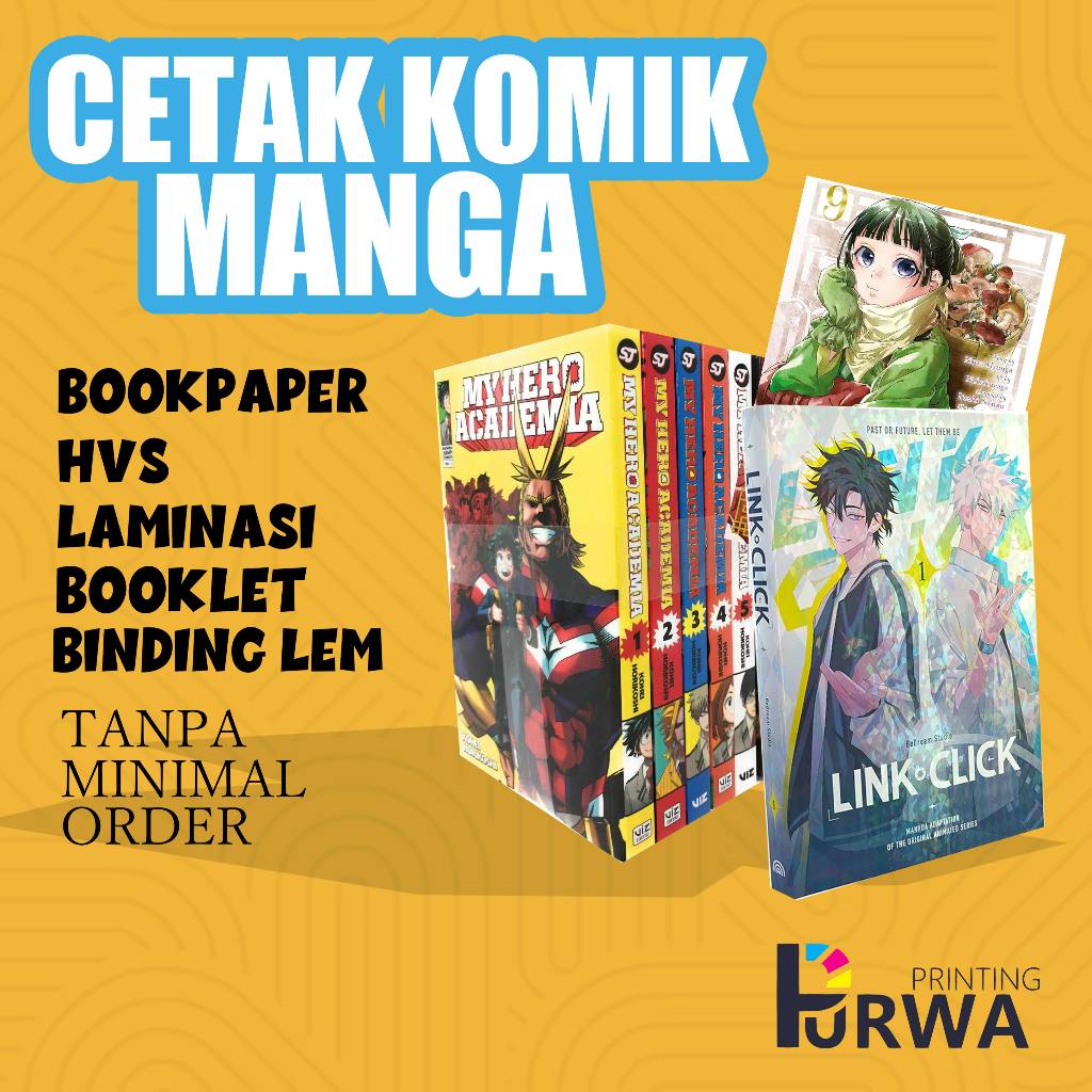 JASA CETAK  BUKU KOMIK/MANGA I BOOKLET/BINDING LEM I A5/B5 I SOFTCOVER