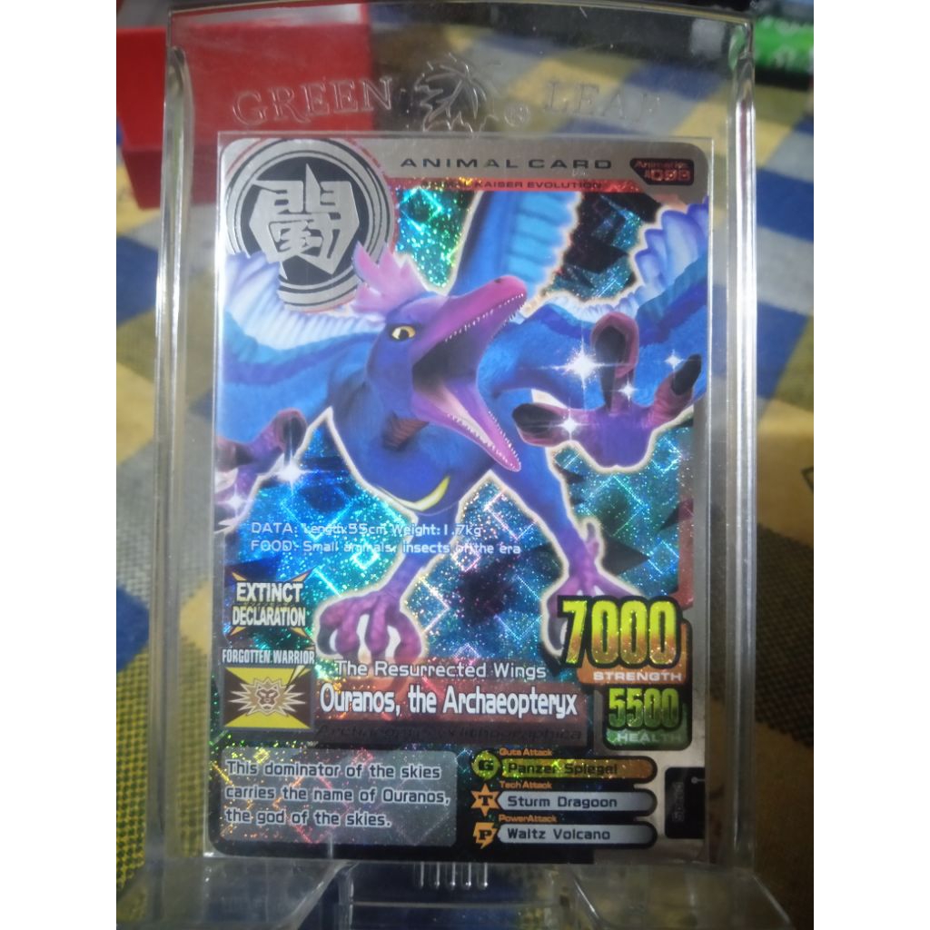 Animal Kaiser Ouranos the Archaeopteryx Evo 1 Silver ORI + Bonus Card Random