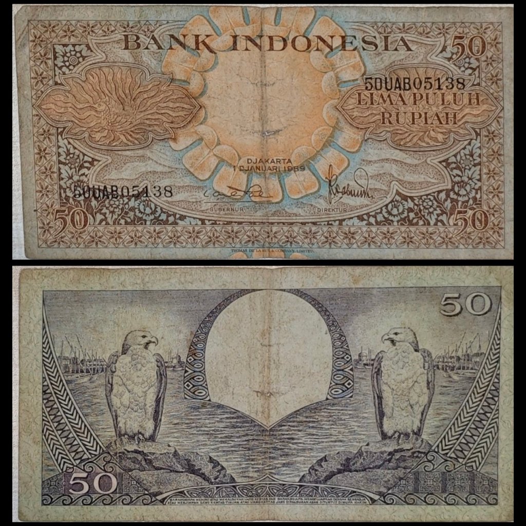 Uang Kuno 50 Rupiah 1959 Asli Indonesia – Seri Burung Elang