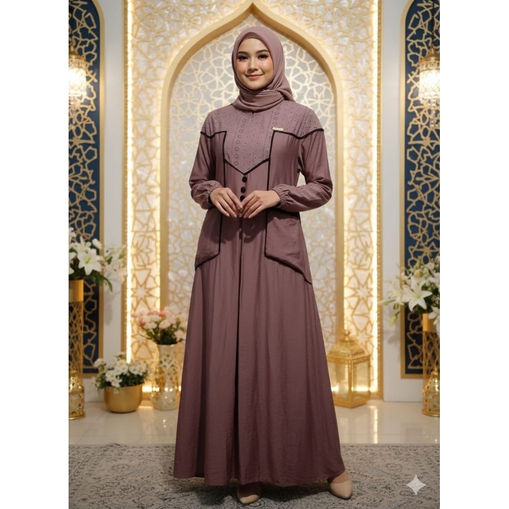 Gamis Aluna syari mewah viral