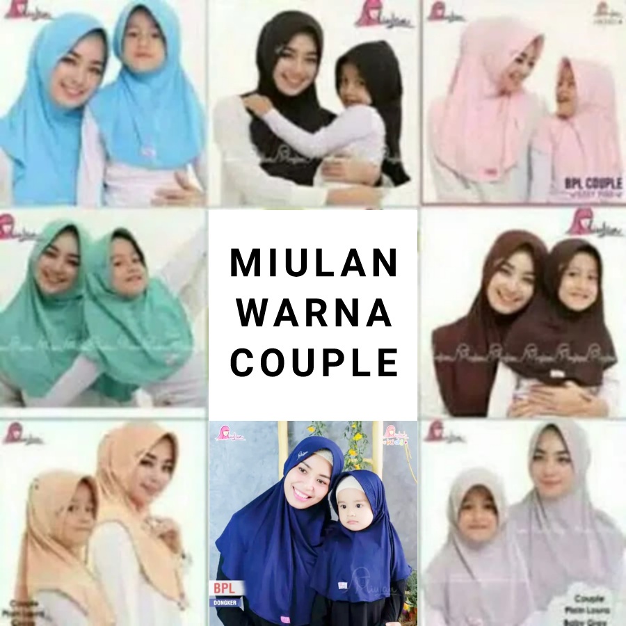 BERGO INSTAN MIULAN COUPLE WARNA SAMA KEMBAR SERAGAM IBU DAN ANAK - KERUDUNG HIJAB MARYAM DEWASA- JI