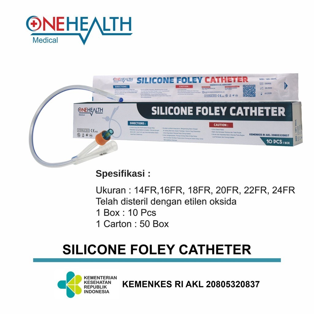 Foley Catheter Silicone 2 Way Onehealth / Silicone Foley Catheter Merek Onehealt