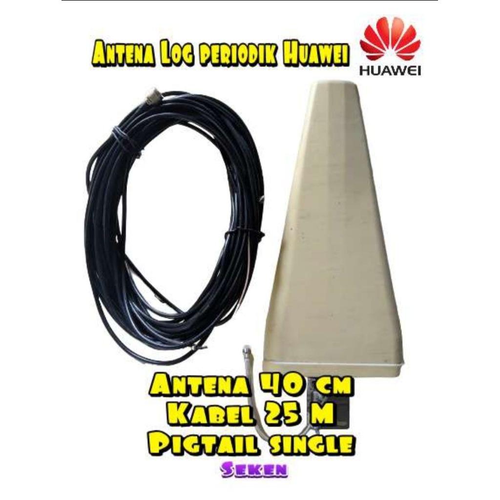 antena log periodik 40cm ,kabel 25m,  pigtail single merek HUAWEI seken
