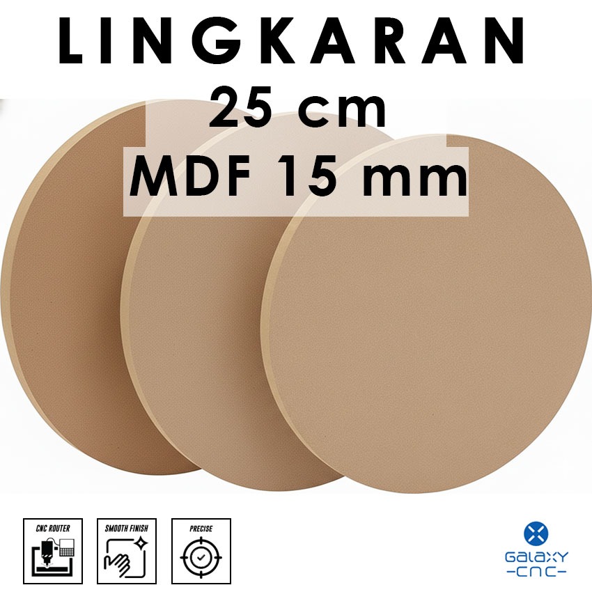 Lingkaran 25 cm - MDF 15 mm - MDF board / papan MDF kayu