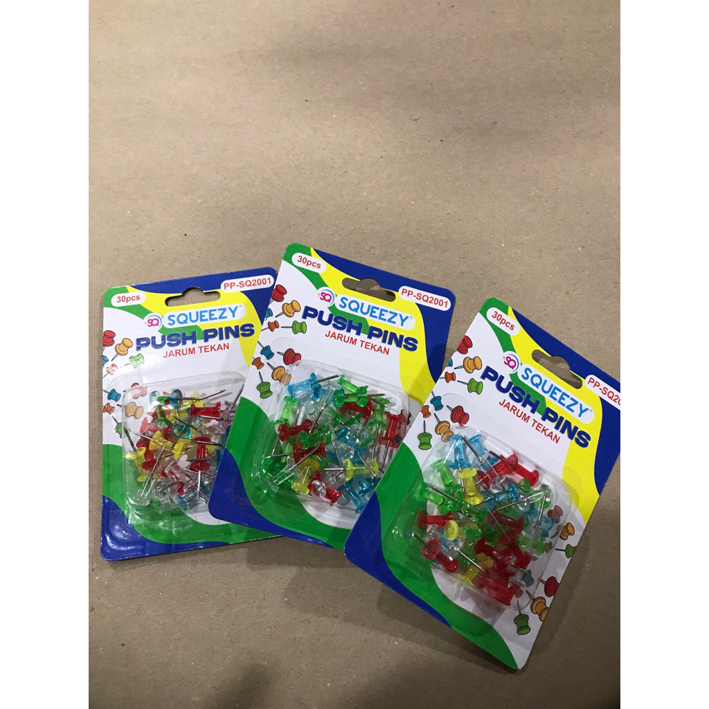 PUSH PINS/ PAKU MADING/ JARUM MADING MERK SQUEZZY