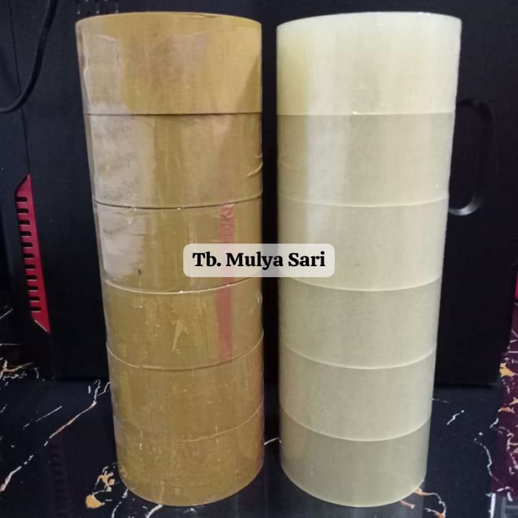Lakban Bening - Coklat 1 pack isi 6 roll Tape isolasi