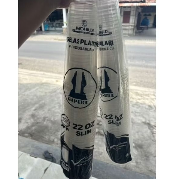 Cup 22oz slim tebal isi 50pcs/pack