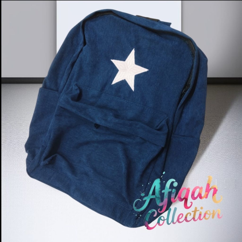 Tas Corduroy Ransel Bintang Corduroy Tas Sekolah Bahan Corduroy Premium Tas Ransel Model Kekinian Ra