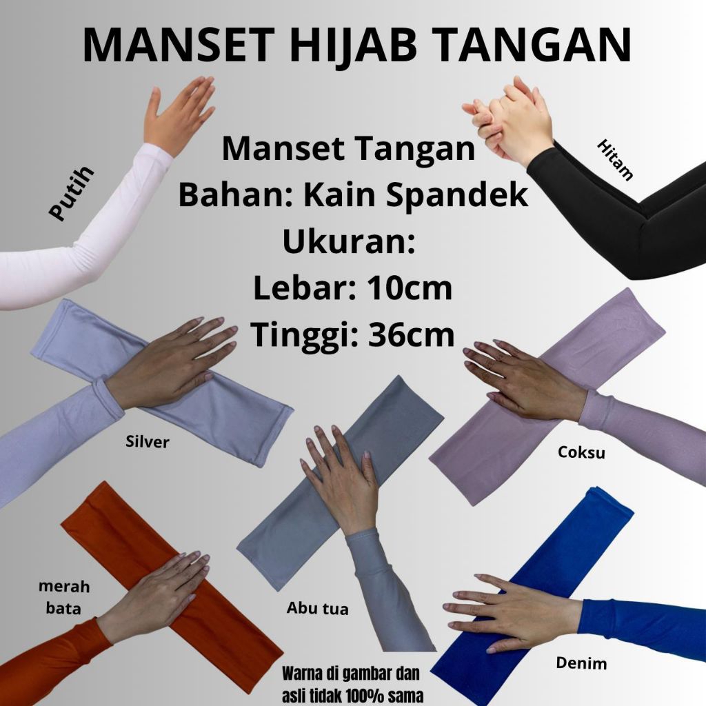 Deker Manset Hijab Wanita//Deker Manset Polos//Deker manset tangan