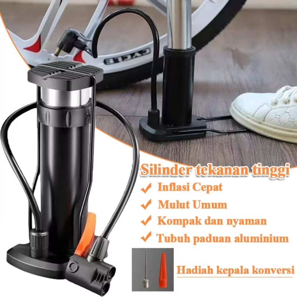 Pompa Injak Manual Ban Sepeda / Pompa Ban Portable