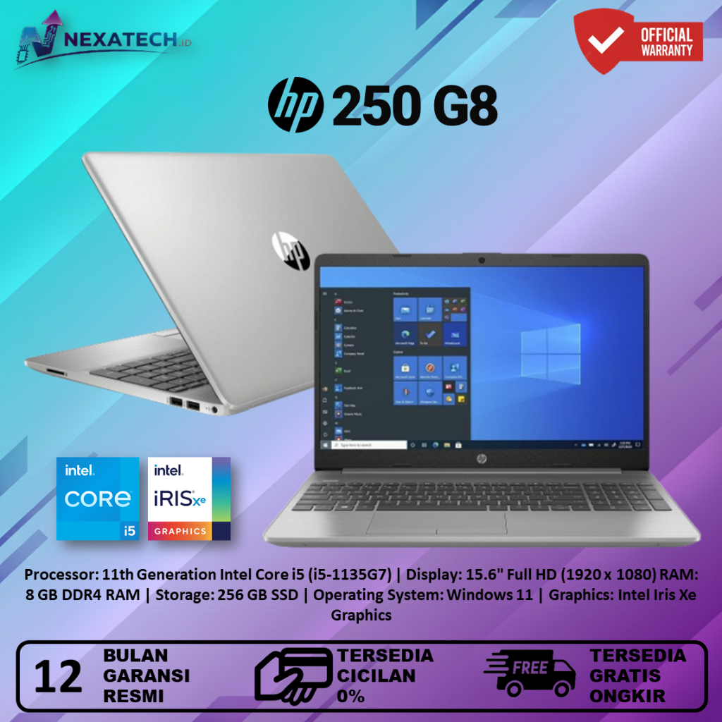 Laptop HP 250 G8 Core i5-1135G7 RAM 8GB 256GB SSD FHD
