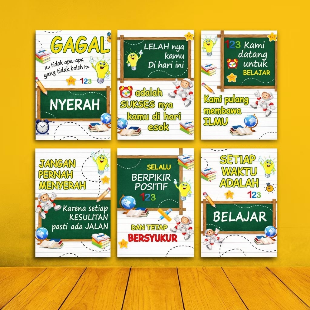 Poster dinding ruang kelas pajangan sekolah hiasan dinding ruang belajar anak