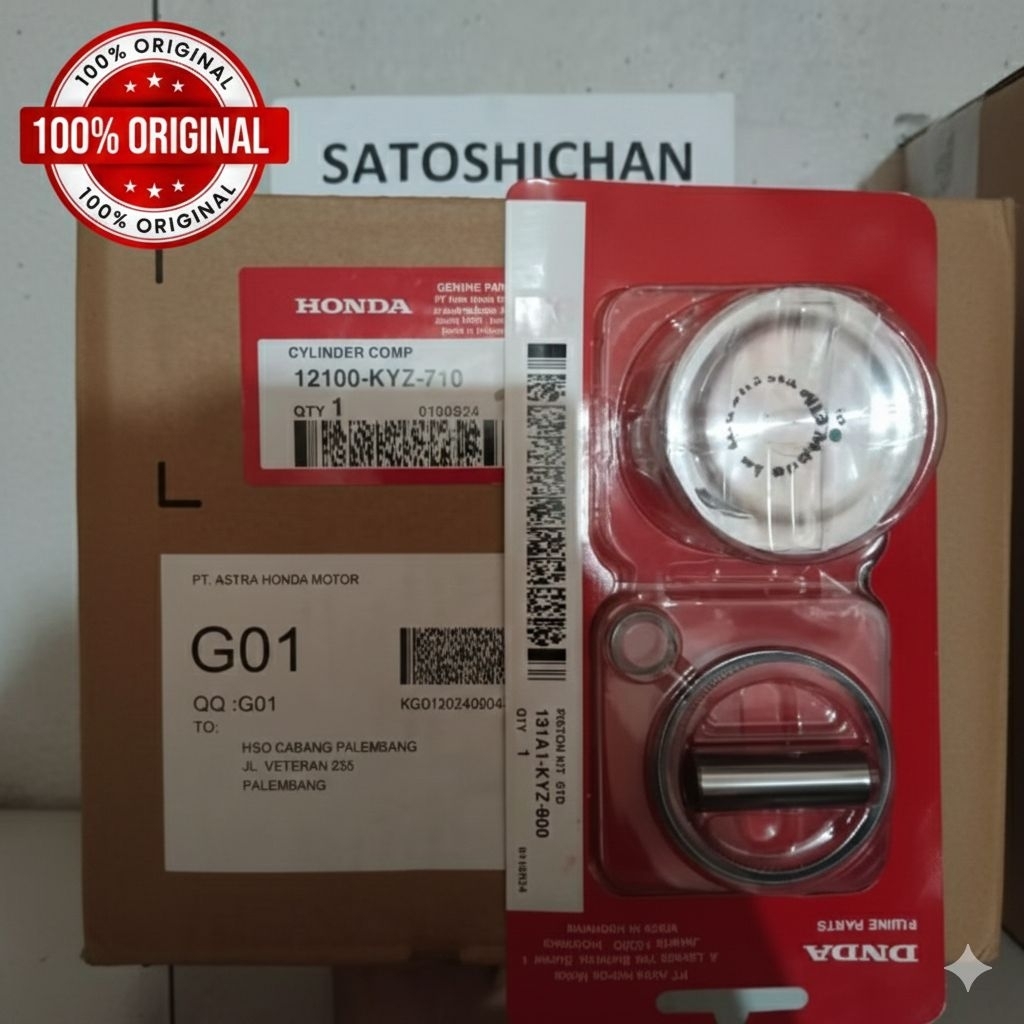 Blok + Piston Kit Supra 125 F1 2014/Helm In Injeksi 12100-KYZ-710 + 131A1-KYZ-900 Original AHM