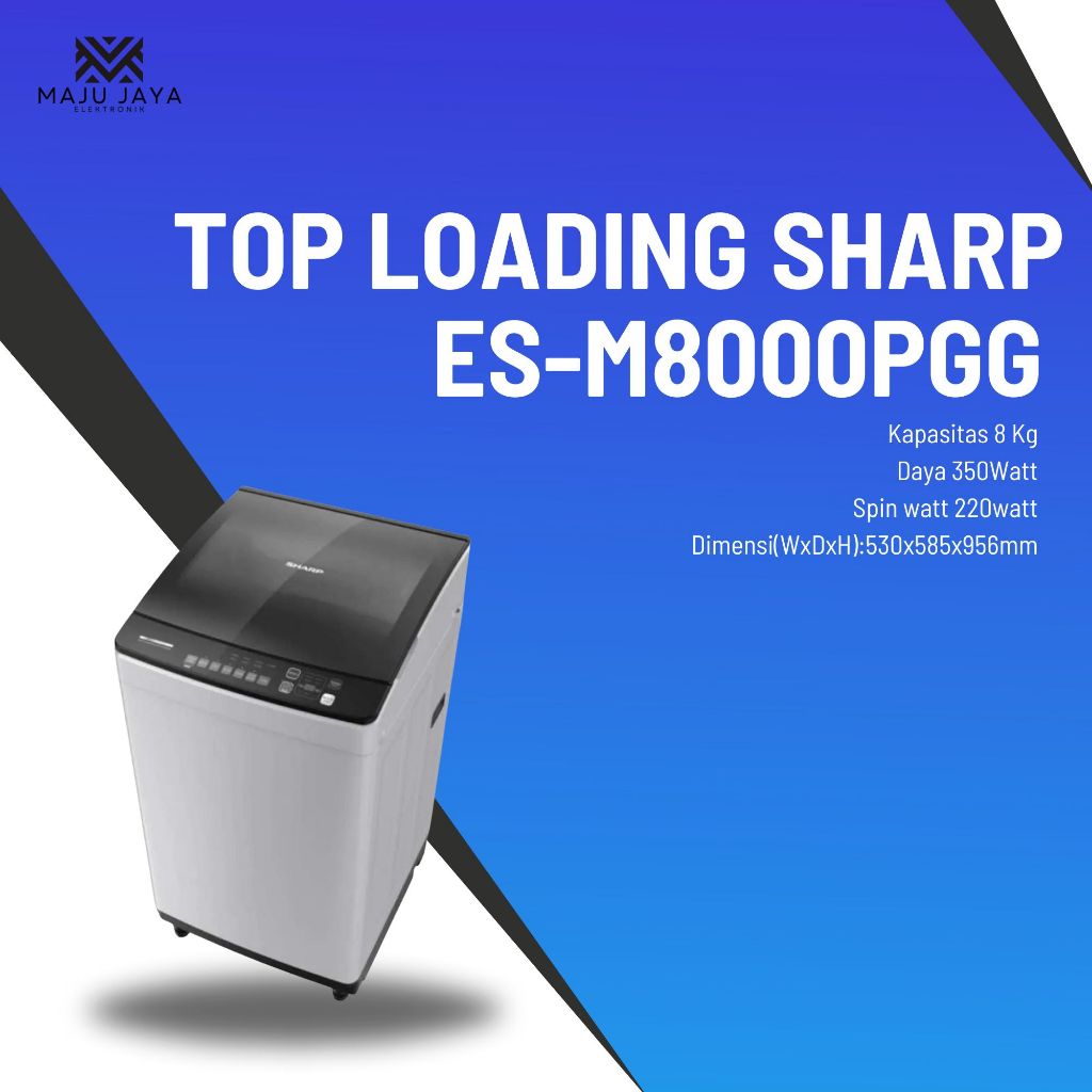 MESIN CUCI SHARP ESM 8000 8 KG 1 TABUNG ESM8000 TOP LOADING