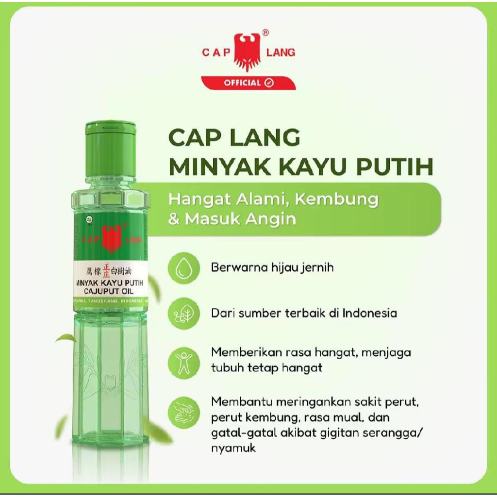 Minyak Kayu Putih Caplang 120ml/Cap Lang Minyak Kayu Putih 120ML