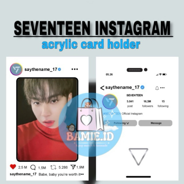 PO CAHOL ACRYLIC SEVENTEEN INSTAGRAM PHOTOCARD HOLDER