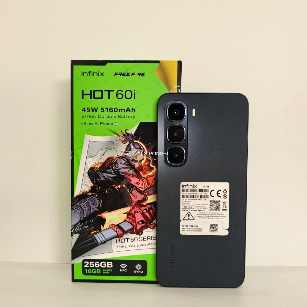 Infinix Hot 60i 8/256 Fullset Second Garansi resmi