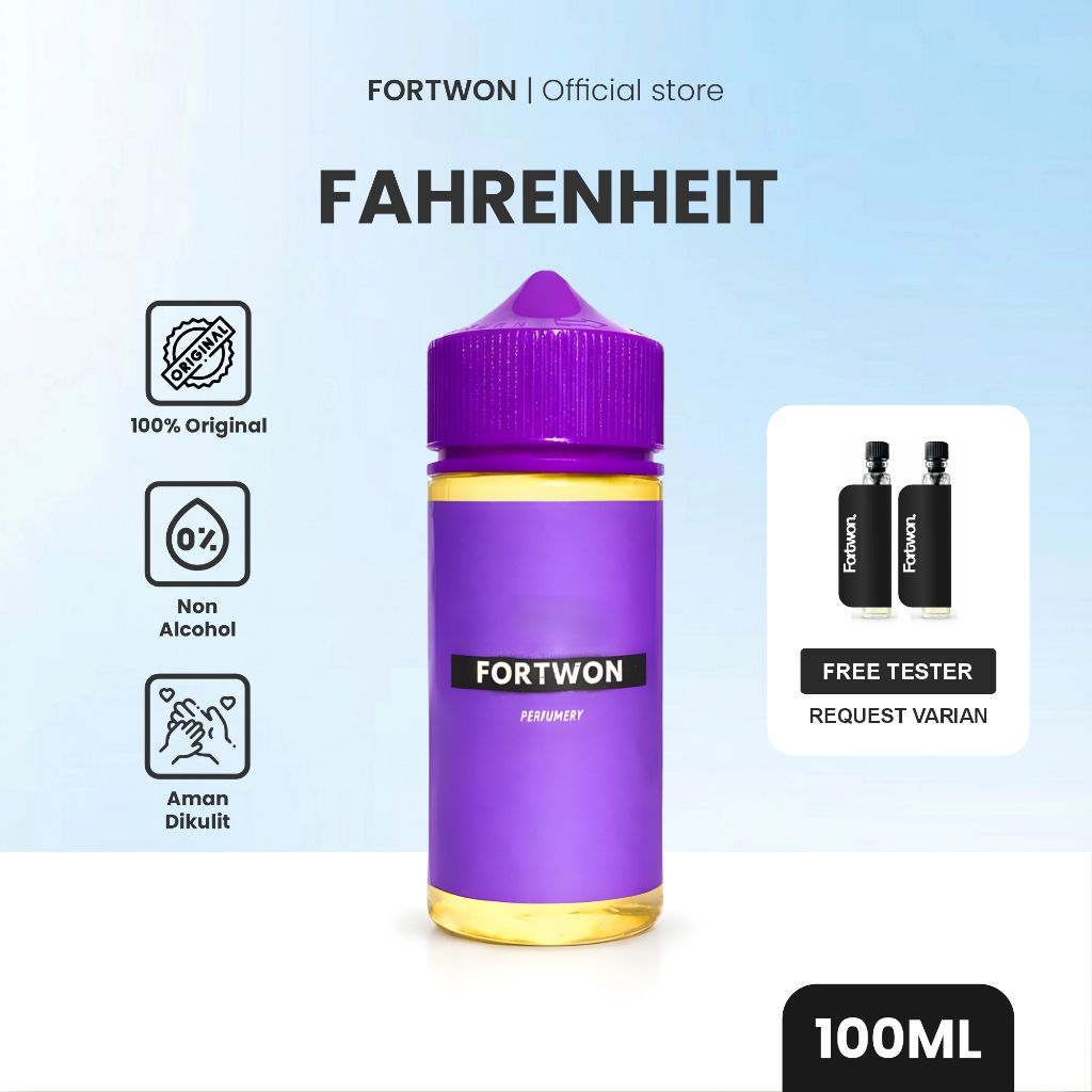 FAHRENHEIT - Bibit Parfum Murni Wangi tahan lama - Non Alkohol ukuran 100ML