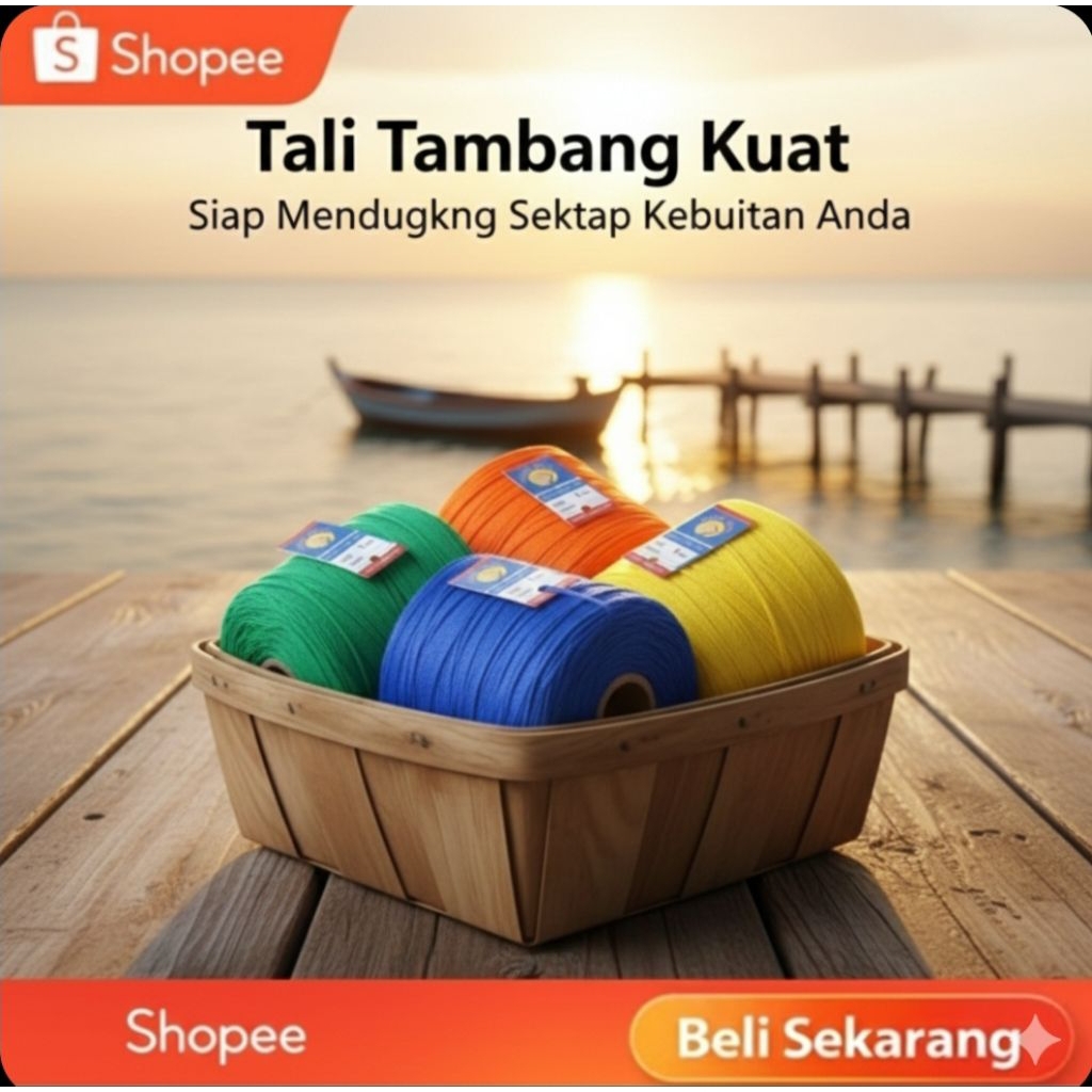 Tali Tambang Kecil 1mm Panjang 400 Meter – Tali Layangan Kuat Awet Serbaguna (Aneka Warna)