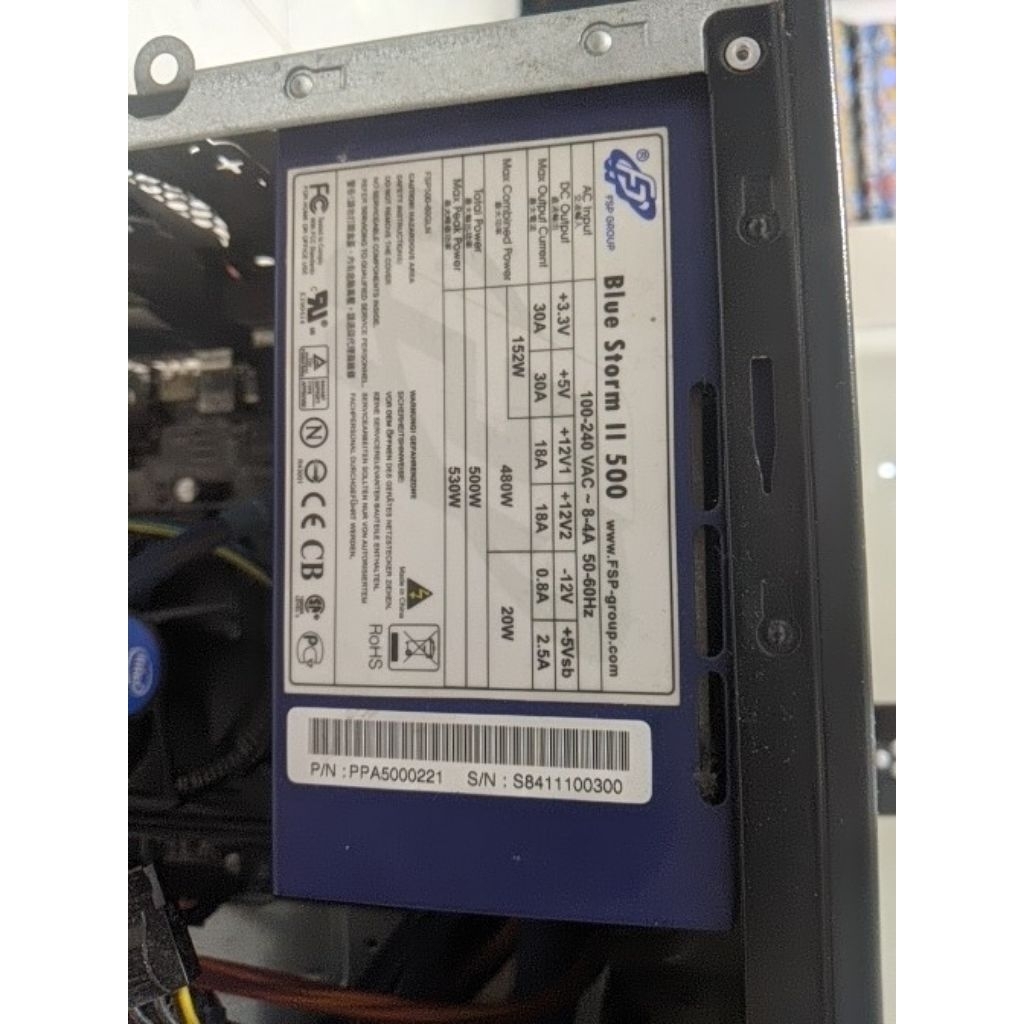 PSU merek fsp tipe blue storm II 500 watt