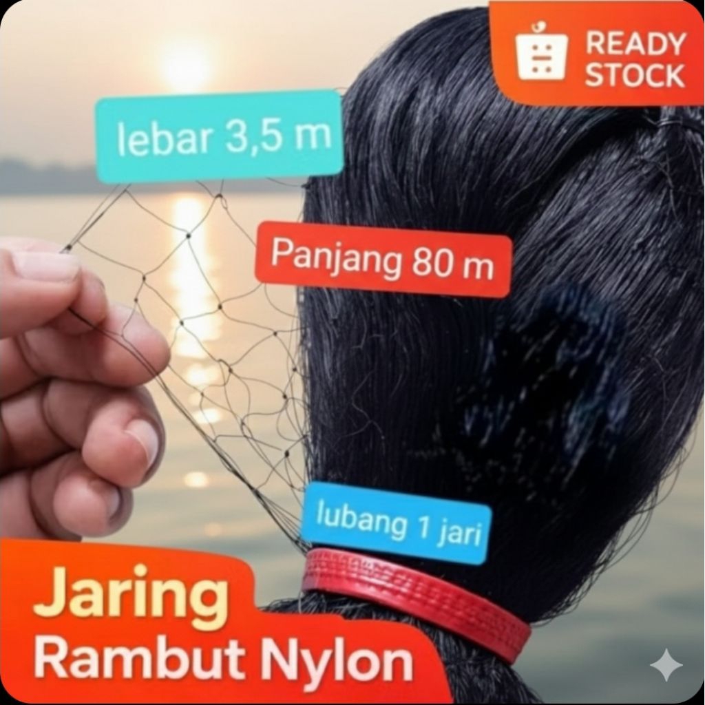 Jaring Burung Sawah Anti Pipit 100 Meter 100 Yards Senar 0.12 Lubang 1–1.25 Inci